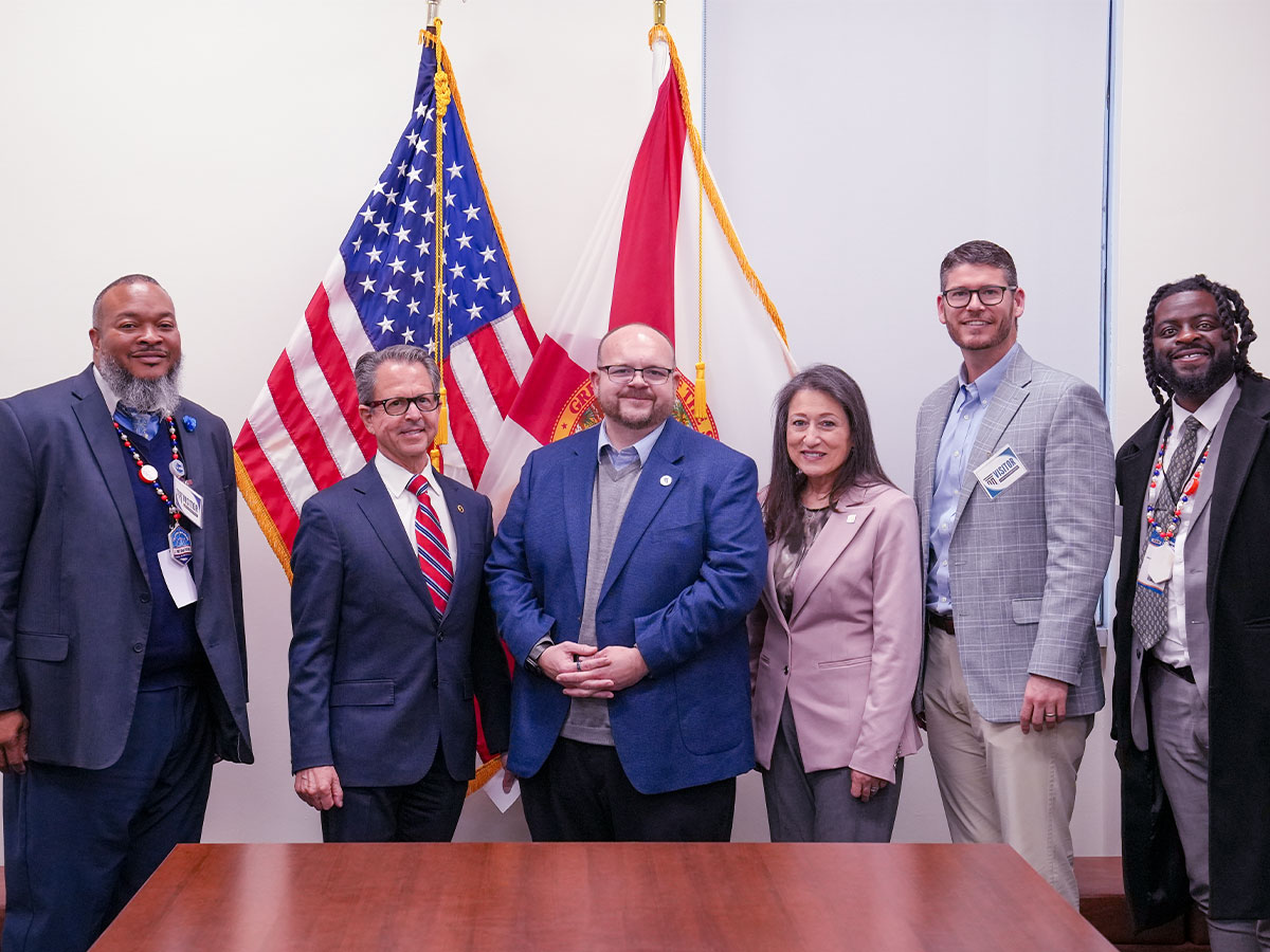 PBC Deputy County Administrator Jonathan Brown, Commissioner Gregg K. Weiss, Florida Insurance Commissioner Michael Yaworsky, Bank of America West Palm Beach's Fabiola Brumley, Palm Beach County Economic Council’s Connor Lynch and PBC District 7’s Malcolm Sommons.