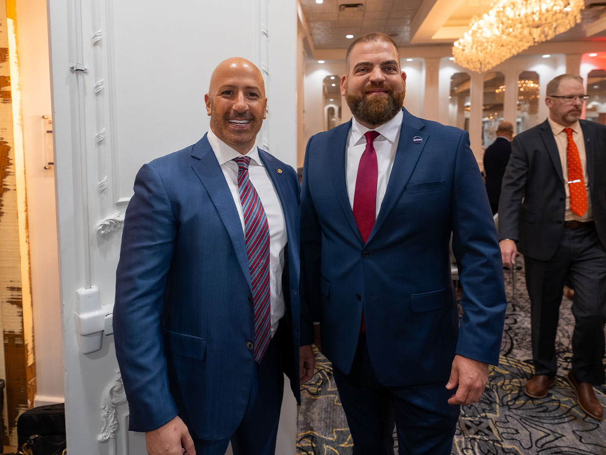 PBC County Administrator Joseph Abruzzo and Chamber of Commerce of the Palm Beaches's Michael Zeff.