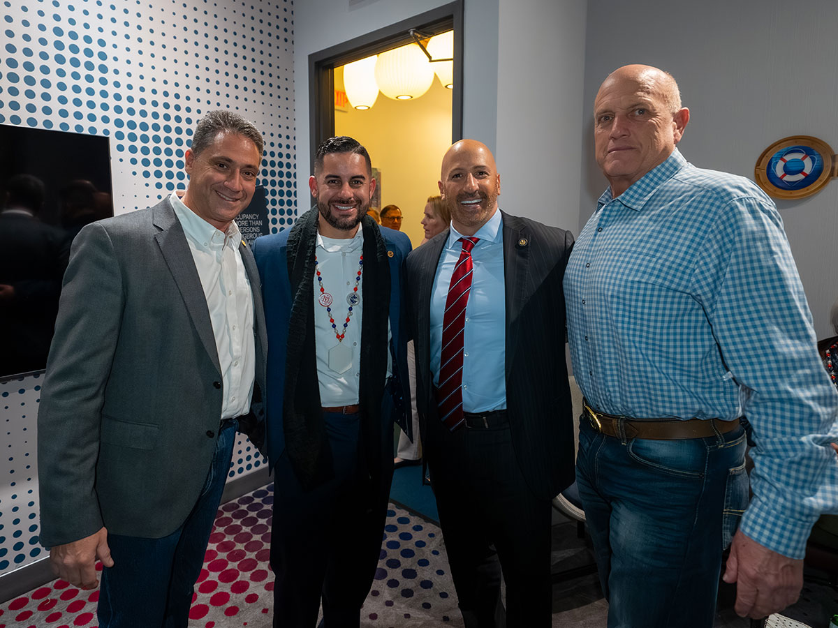 PBC Deputy County Administrator Tom Nadler, Commissioner Joel G. Flores, County Administrator Joseph Abruzzo and Major Dave Bernhardt of the Florida Highway Patrol.